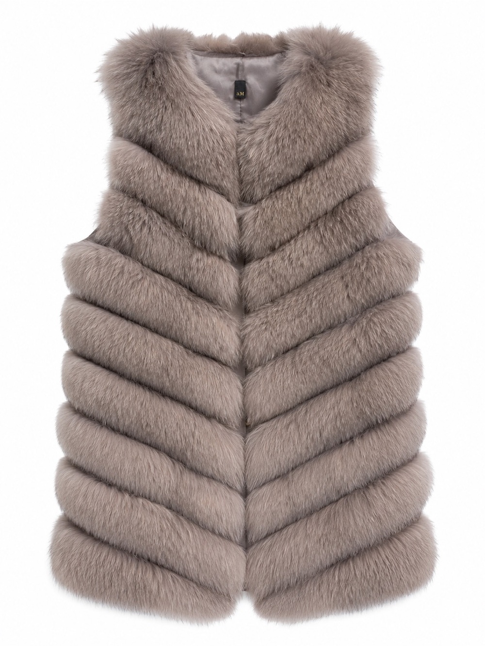 Giorgio Italia NY Collection 100% Real Fox Fur Grey Long Vest Size L NWT